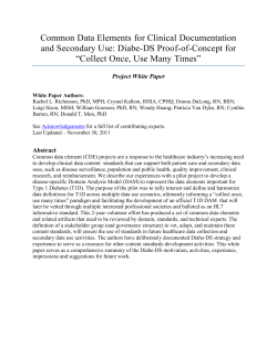Common Data Elements for Clinical Documentation and Secondary