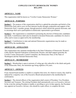 CCDW Bylaws 2013 - Cowlitz County Democrats