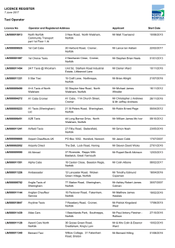 Taxi - Operators - North Norfolk District Council