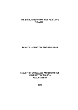THE STRUCTURE OF MAH MERI ADJECTIVE PHRASES