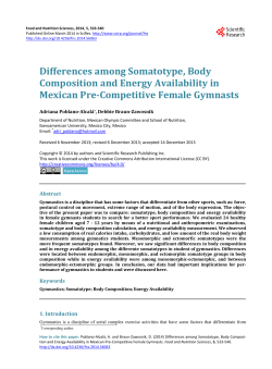 Differences among Somatotype, Body Composition and Energy