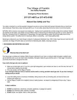 Gas Safety Pamphlet - Village of Franklin, IL