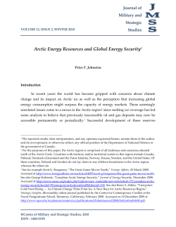 Arctic Energy Resources and Global Energy Security1