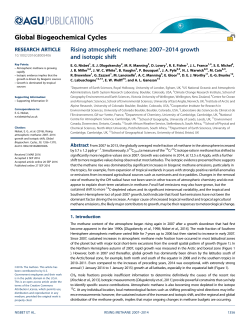 Rising atmospheric methane: 2007&ndash;2014 growth and isotopic shift
