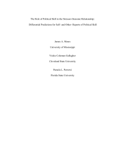 The Role of Political Skill in the Stressor