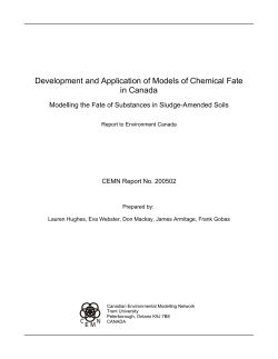 Modelling the Fate of Substances in Sludge