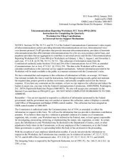 FCC Form 499-Q - Universal Service Administrative Company