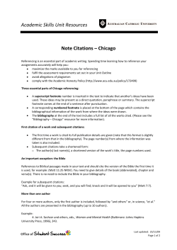 Note Citations – Chicago Academic Skills Unit Resources