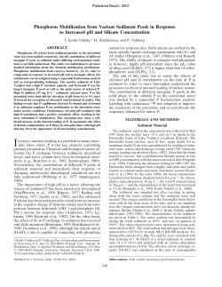 Phosphorus Mobilization from Various Sediment Pools in Response