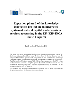 KIP INCA final report phase 1 - European Commission