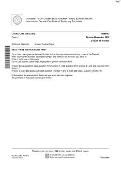 November 2012 (v3) QP - Paper 4 CIE English Literature IGCSE