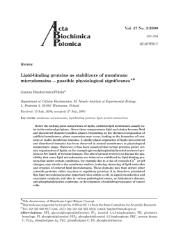 Lipid-binding proteins as stabilizers of membrane microdomains