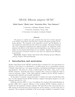 DRAM: Efficient adaptive MCMC - University of Helsinki Confluence