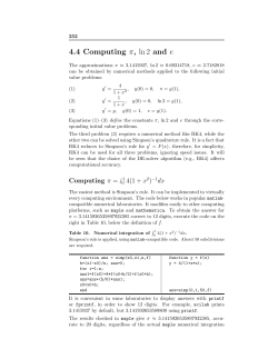 4.4 Computing π, ln 2 and e