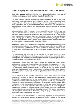 How Older People Will Vote In The 2015 General