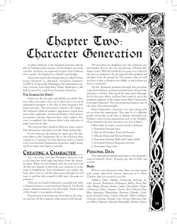 Chapter Two: Character Generation