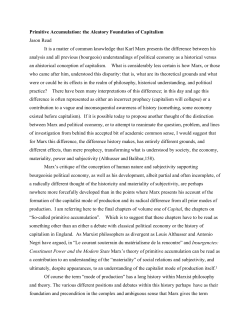 Jason Read on primitive accumulation and aleatory