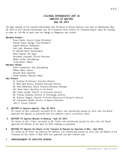 BOARD AGENDA &ndash; August 27, 2003 - Colonial Intermediate Unit 20