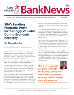 SBA`s Lending Programs Prove Increasingly Valuable During