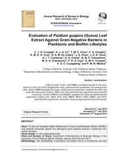 Evaluation of Psidium guajava (Guava) Leaf Extract Against Gram