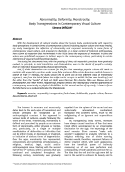 Abnormality, Deformity, Monstrosity: Body Transgressions in