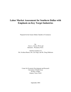Labor Market Assessment for Southern Dallas with