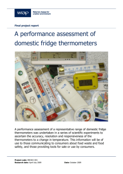 A performance assessment of domestic fridge thermometers