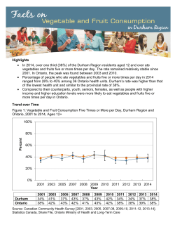 Facts On Vegetable and Fruit Consumption