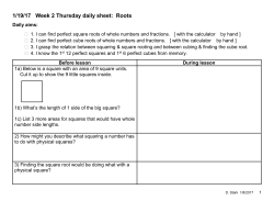 1/19/17 Week 2 Thursday daily sheet: Roots