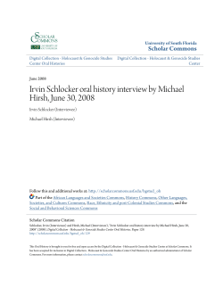 Irvin Schlocker oral history interview by Michael Hirsh, June 30, 2008