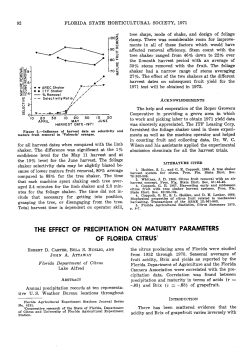 The Effect of Precipitation on Maturity Parameters of Florida Citrus