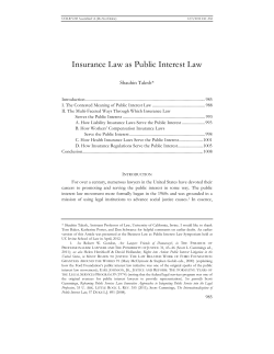 Insurance Law as Public Interest Law