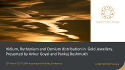 Iridium, Ruthenium and Osmium distribution in Gold Jewellery