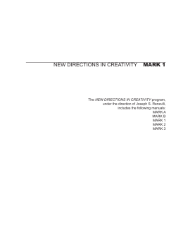 new directions in creativity mark 1 - Renzulli Center for Creativity