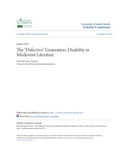 "Defective" Generation: Disability in Modernist Literature