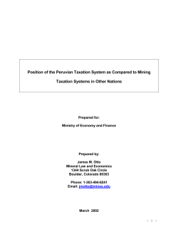 Position of the Peruvian Taxation System as Compared to Mining