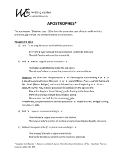 APOSTROPHES* - methodist.edu