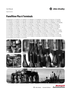 PanelView Plus 6 Terminals User Manual, (2711P-UM006E-EN-P)
