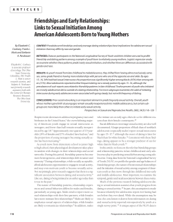 Friendships and Early Relationships: Links to Sexual Initiation