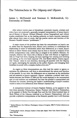 The Telemacheia in The Odyssey and Ulysses James L. McDonald