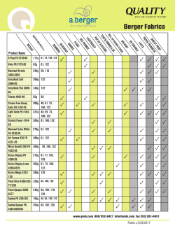 Berger Fabrics Product Line