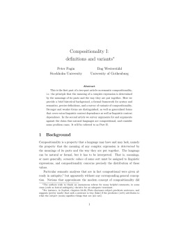 (2010). Compositionality I: definitions and variants