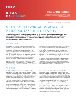quantum teleportation across a metropolitan fibre network