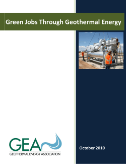 Green Jobs through Geothermal Development