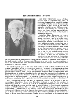 Sir Eric Thompson, 1898-1975