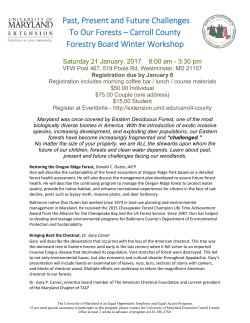 2017 Winter Workshop Brochure - Carroll County Forestry Board