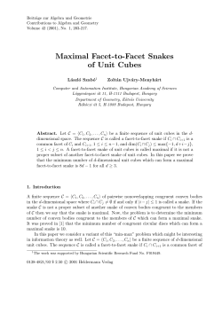Maximal Facet-to-Facet Snakes of Unit Cubes