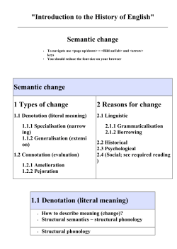 "Introduction to the History of English" Semantic change
