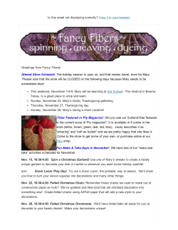 Greetings from Fancy Fibers! Altered Store Schedule. The holiday