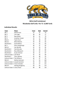 MCLA Golf Invitational Waubeeka Golf Links- Par 71